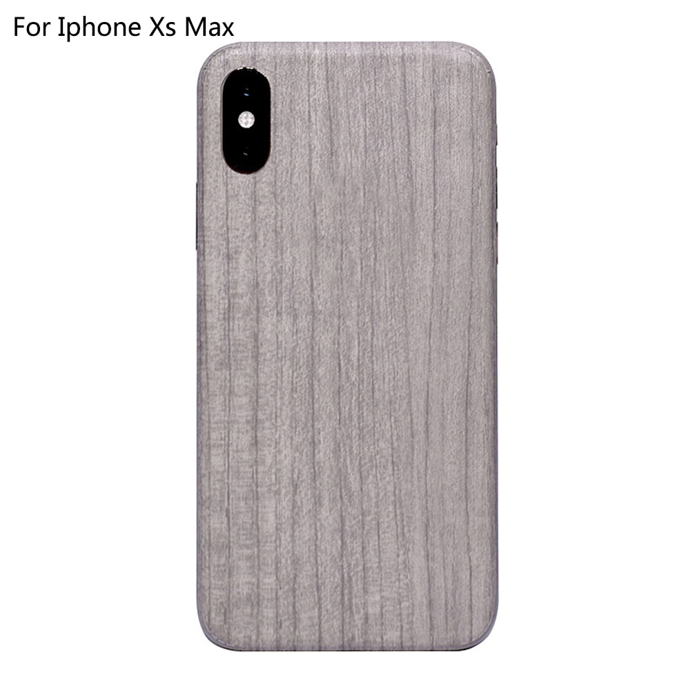 Película Anti arañazos de PVC Vintage cubierta completa removible de grano de madera teléfono pegatina accesorios pieles de protección trasera para IPhone X Xr