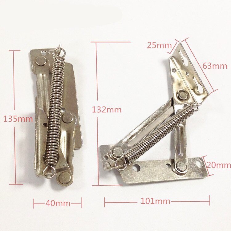 Charnière à ressort de canapé-lit pliant, 2 pièces, 10KG, 80 degrés, porte d&#39;armoire, lève-porte, rabat de Support supérieur, quincaillerie de meubles bisagra: Default Title