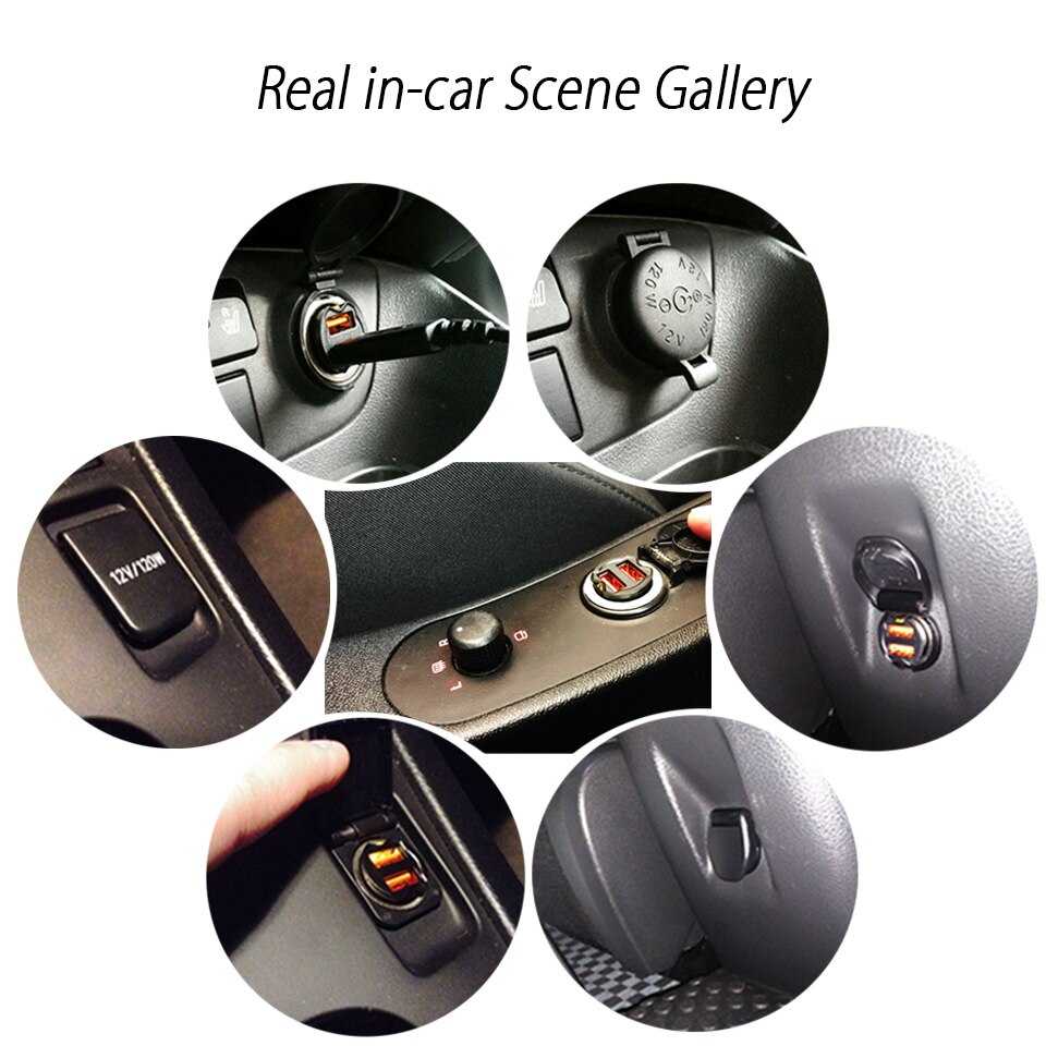 Adaptador de cargador de coche oculto Mini USB Dual 2.1A para samsung galaxy A5 j7 A8 j3 j5 s7 S6 edge S8 note 8, cargador de coche