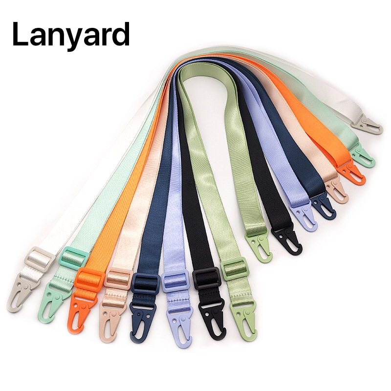 Luxury 160*2.5cm Adjustable Key Hook Lanyard For Mobile Phone Case Neck Strap Belt String Ropes Colorful Nylon Necklace Chain