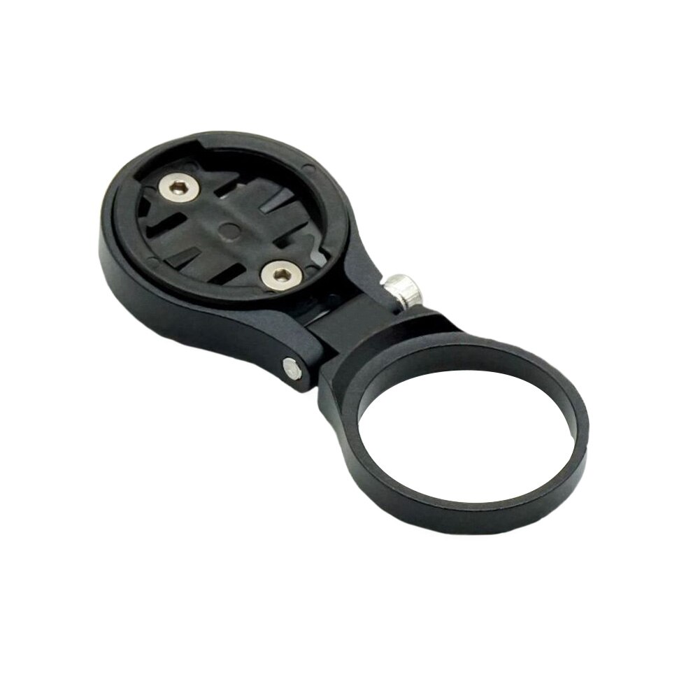 Aluminum Alloy Bike Computer Mount Adjustable Angle Support Front GPS Cycling Folding Bracket Stopwatch Stem For Garmin Edge: Black