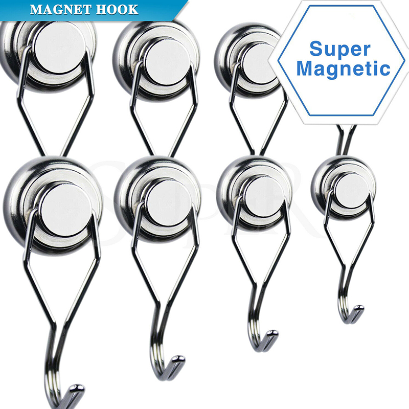 Magnetische Opknoping Haken 360 ° Swing Sterke Magneet N52 Neodymium Sterke Zeldzame Aarde Magneet Hanger Hold 18/30/ 40Kg