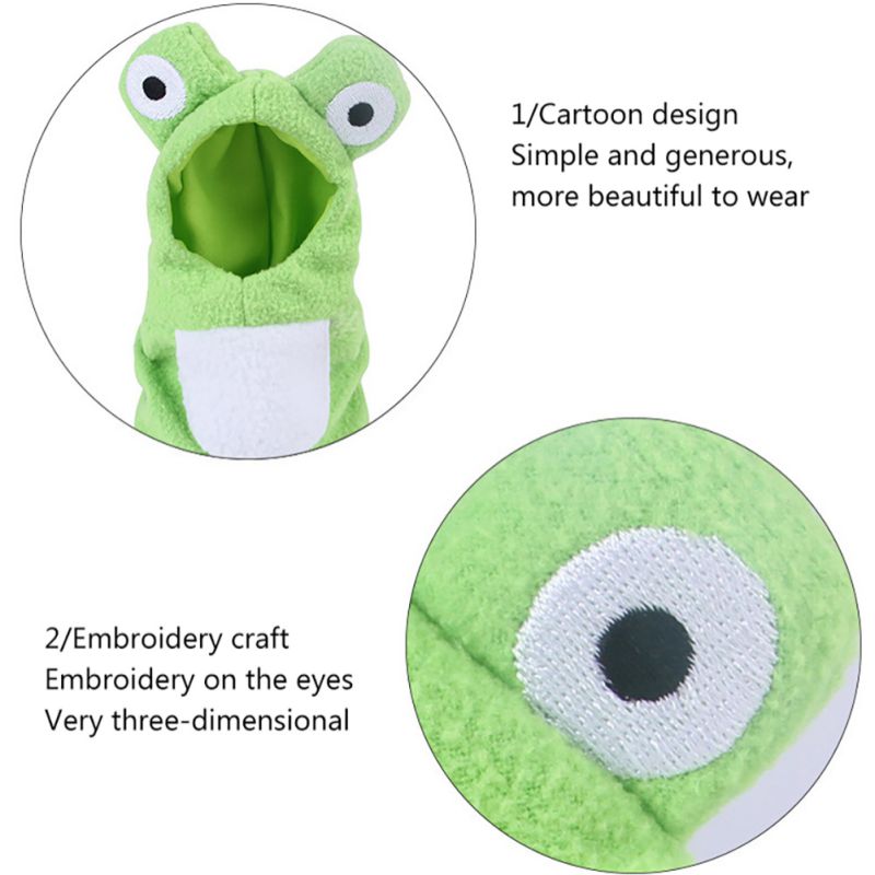 Pet Bird Clothes Parrot Pigeons Frog Shape Hooded Sweater Warm Apparel Party Dress Up Cosplay Bird Costume