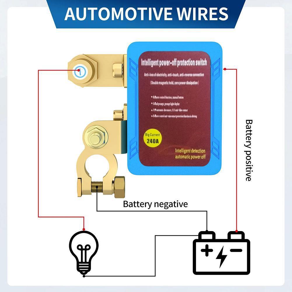 Dual Remote Battery Disconnect Switch 12V 240A Kill Switch Automatic Power Shut Off Switch Car Battery Remote Control Switch