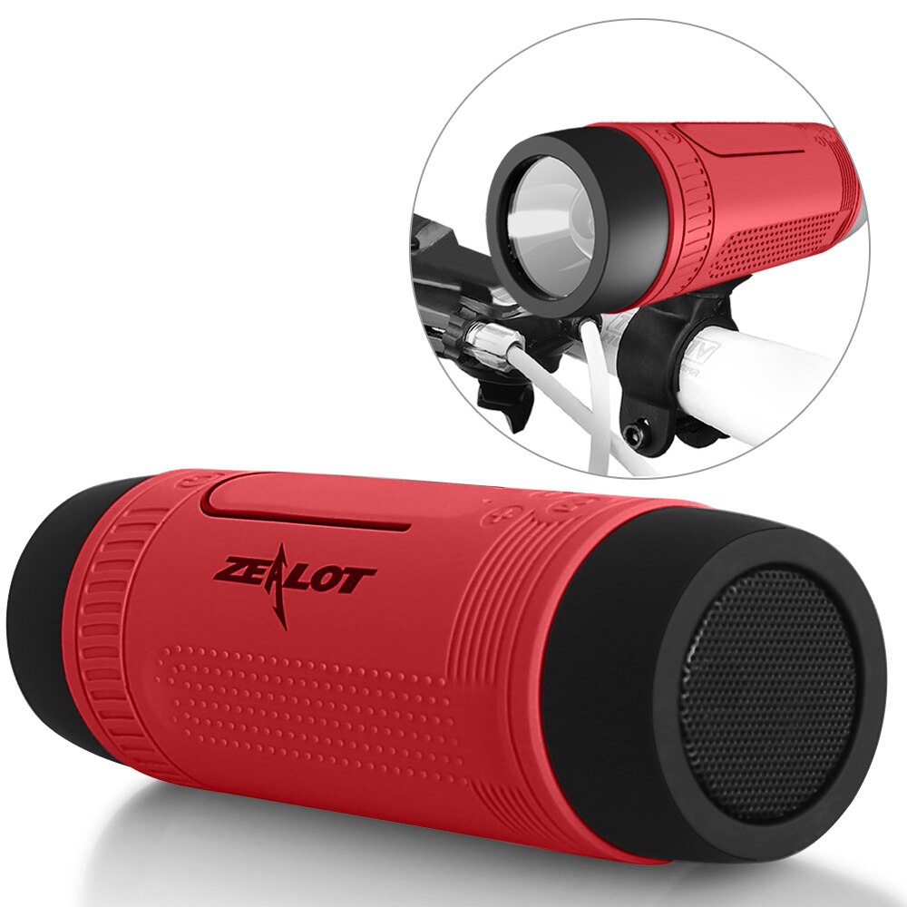 Ijveraar S1 Bluetooth Speaker Outdoor Fiets Draagbare Subwoofer Bass Draadloze Kolom Fm Radio Power Bank + Zaklamp