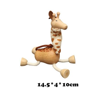 Children Cartoon Wild wooden Animal Models Toy/Wooden Zoo Characters Lion Elephant Tiger Hippo Crocodile Panda Birthday: giraffe