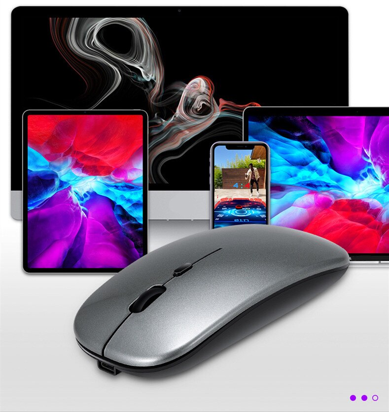2.4G+ Bluetooth 5.0 Wireless Mouse Optical tracking Dual Mode Rechargeable RGB Mouses Button Mute 1600DPI PC Mouse