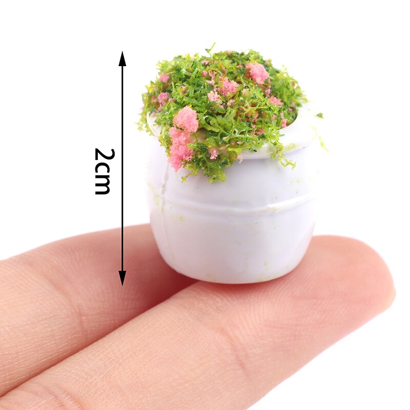 1pc 1:12 Dollhouse Miniature DIY Potted Plant Pot Green Leafed Plant Garden Decoration Dollhouse Collection Kids' Toys: H