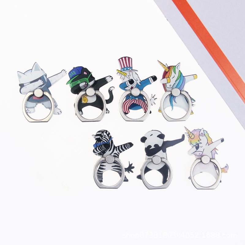 Acryl Karikatur Einhorn praktisch Ständer Halfter Einhorn Finger Ring Handy, Mobiltelefon Smartphone Halfter Stehen Für IPhone Huawei Alle Telefon