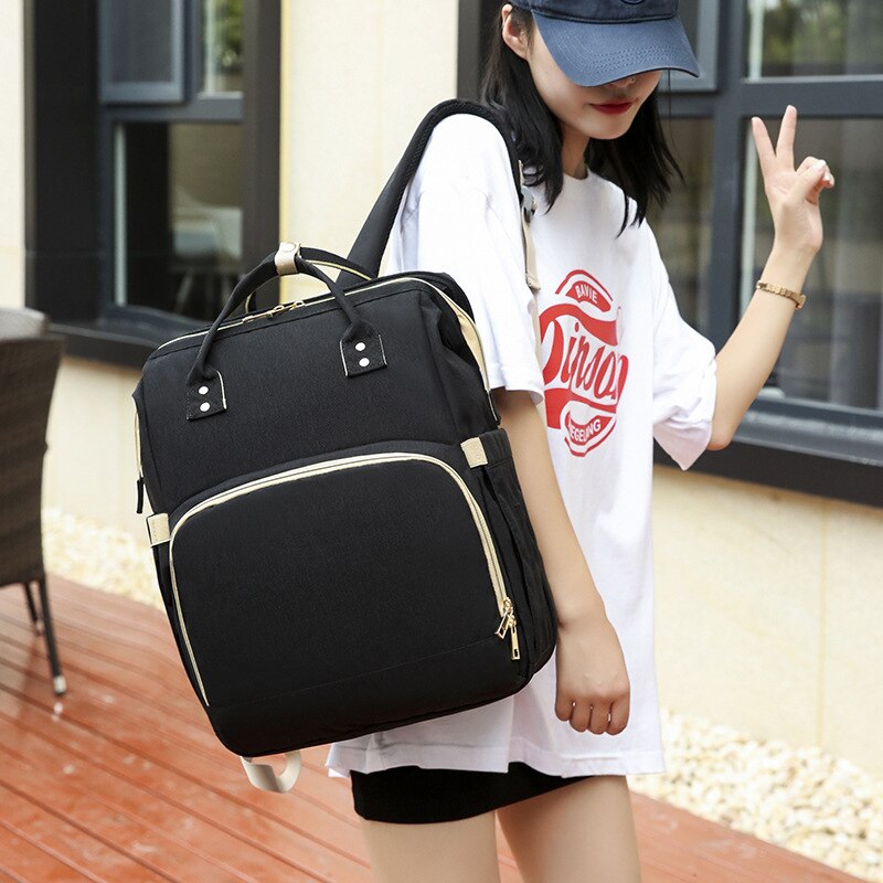neue Stil Tragbare Falten Krippe Mumie Tasche Multi-Funktion heraus Leichte Große Kapazität Rucksack Von murmeln und Art Tasche