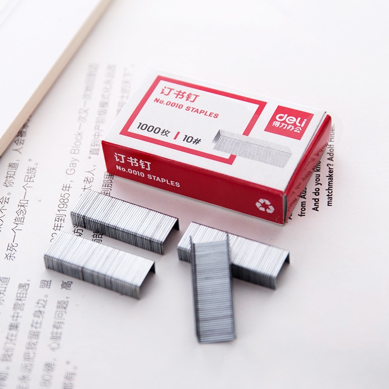 1000pcs Deli Staples Set 10# 24/6 Stainless Steel Staple for Stapler Binder Stationery Office School Binding Supplier F340