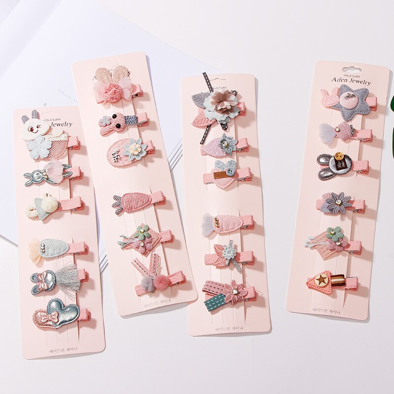 6 pz/impostato per Bambini bella Ragazze stella Animale Capelli Della Principessa Pinze Accessori per Capelli Carino Bambini Del Fiore Del Merletto Barrette Forcelle