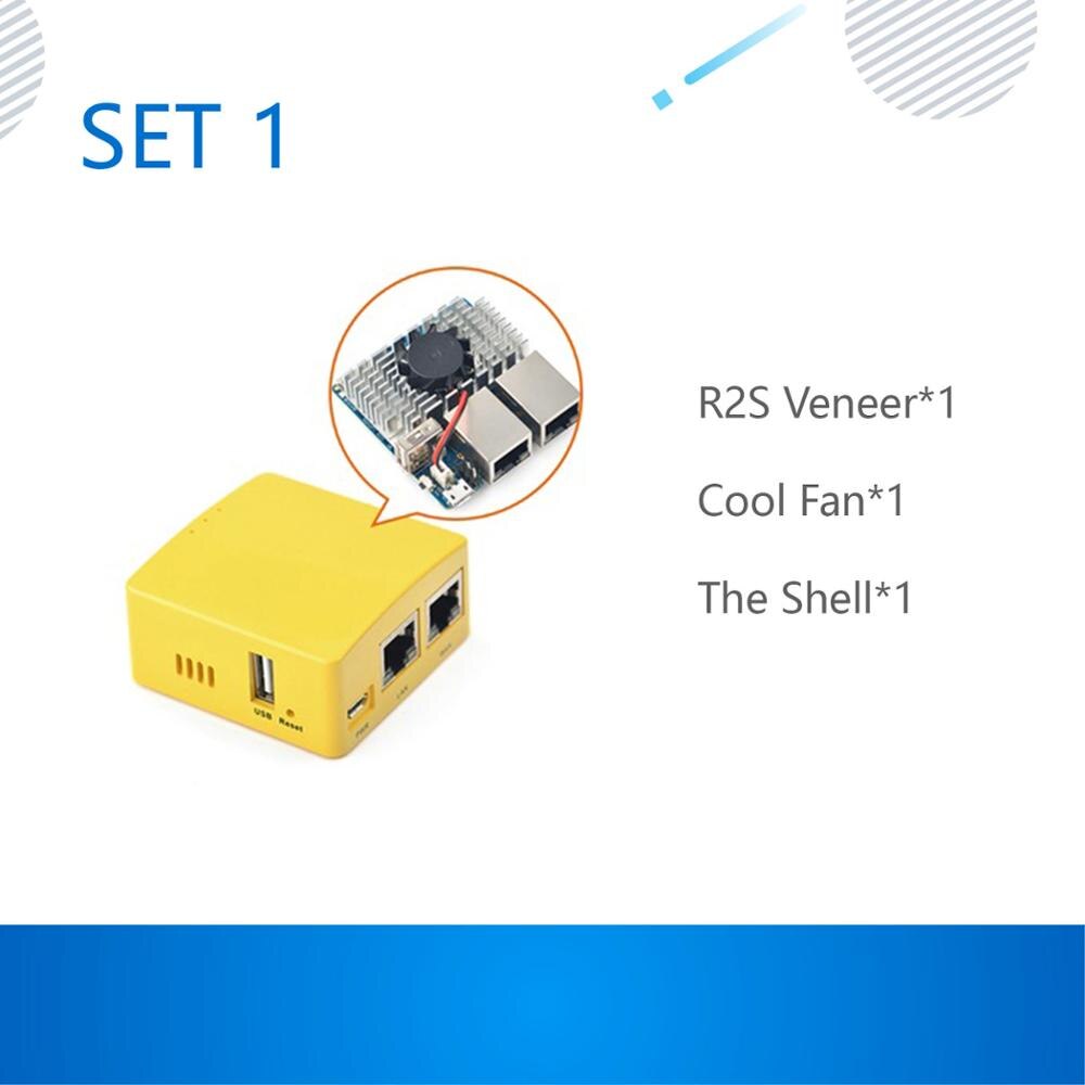 FriendlyARM NanoPi R2S GSM sistema RK3328 mini router gigabit dual Puerto 1GB de memoria de gran tamaño: SET 1