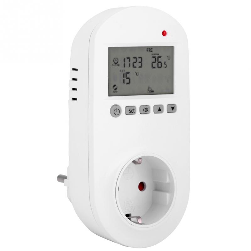 Electric Wireless Socket Digital Heating Thermostat Temperature Controller LCD Display Temperature controller EU Plug 200-240V