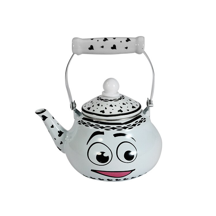 1.5L-2.5L Emaille Beker Peervormige Pot Ketel Flamingo, Grote Ogen, meisje Geëmailleerd Gas Ketel Emaille Koffie Pot Huishoudelijke Waterkokers