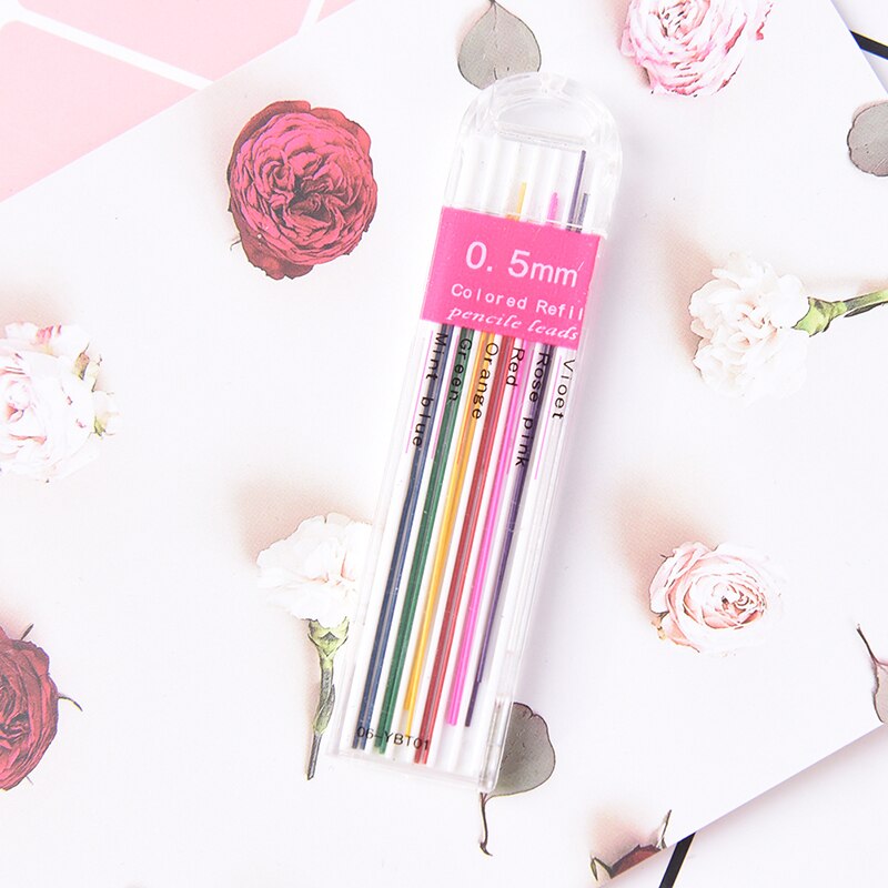 15pcs 0.5mm Colorful Mechanical Pencil Lead Art Sketch Drawing Color Lead School Office Supplies
