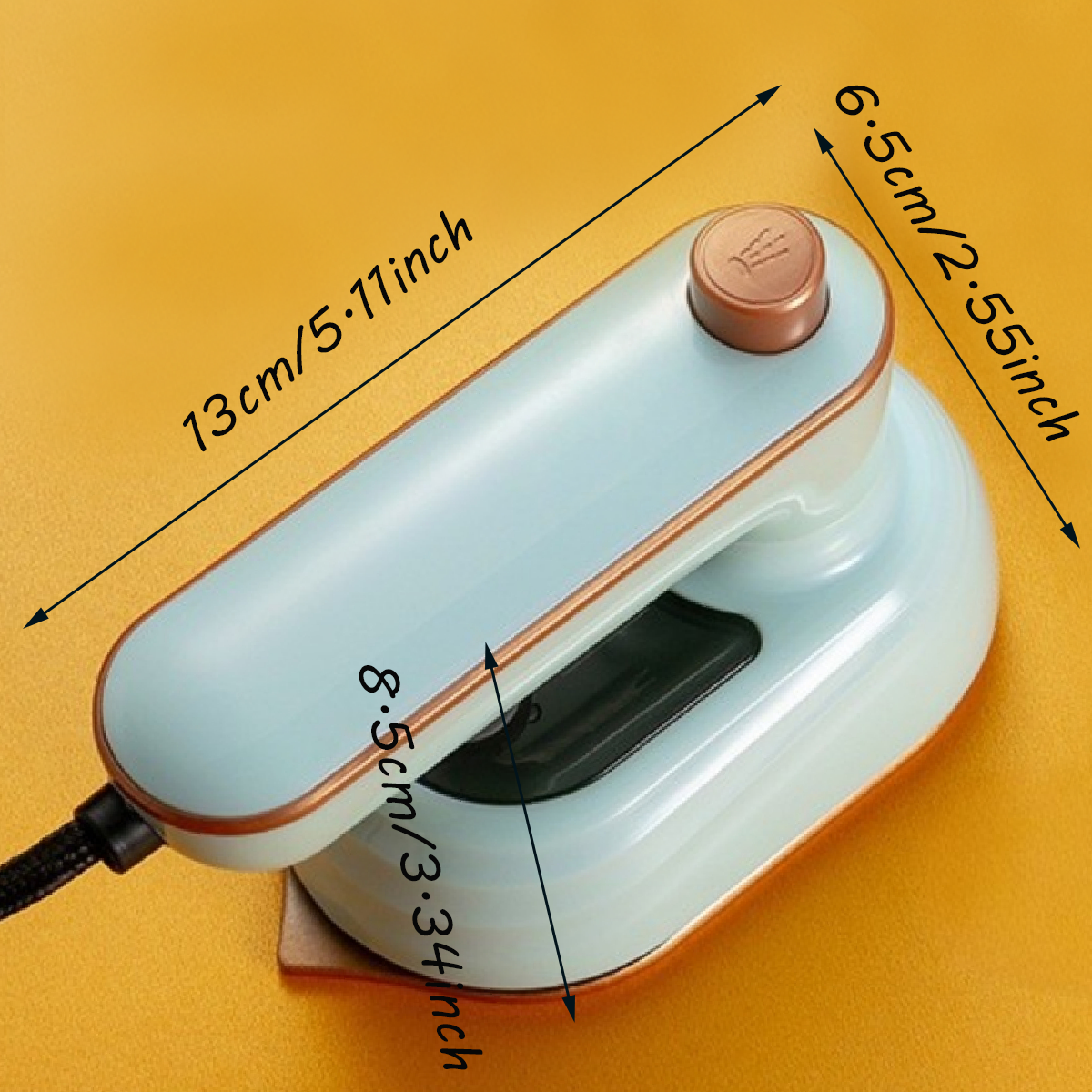 La mini máquina de planchar puede girar 180 grados, planchar ropa de viaje, plancha eléctrica pequeña con cable de calentamiento rápido para el hogar