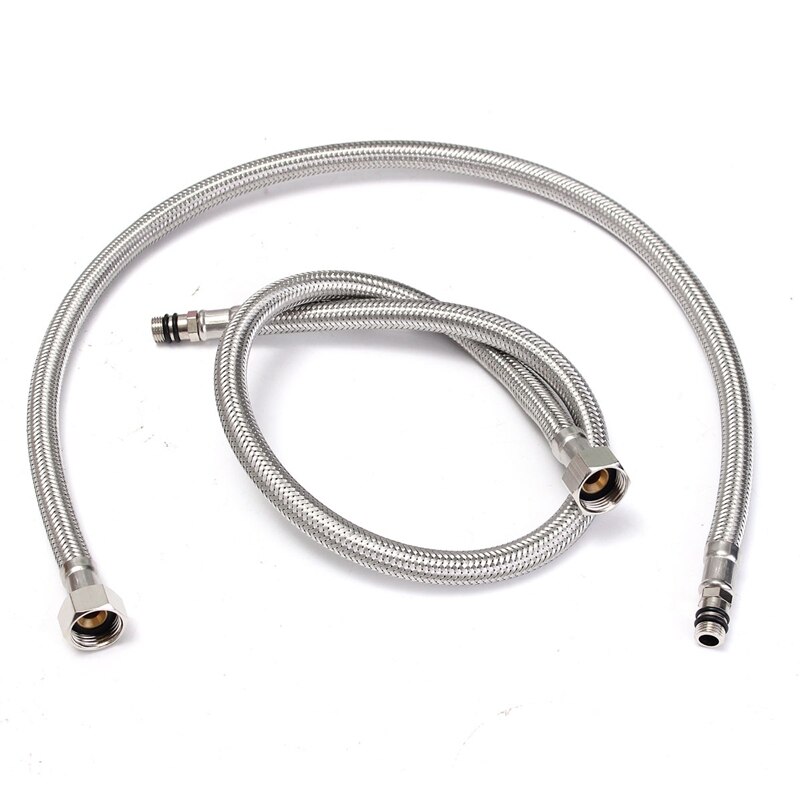 Flexible Faucets Braided Hose Tap 2 X 24 Inch Length Line Pipe 3/8" Stainless Steel Bathroom Product Water Supply Line