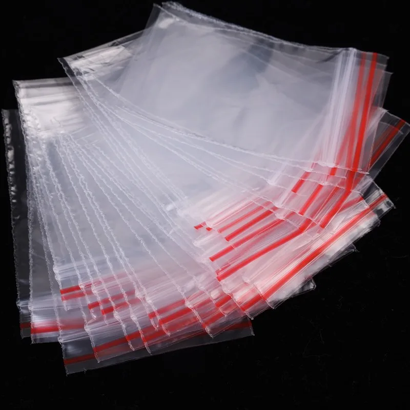 Self Sealing Clear Plastic Poly Bag Resealable Zip Bags Food Storage Pill Jewelry Package Reclosable Vacuum Fresh Sack