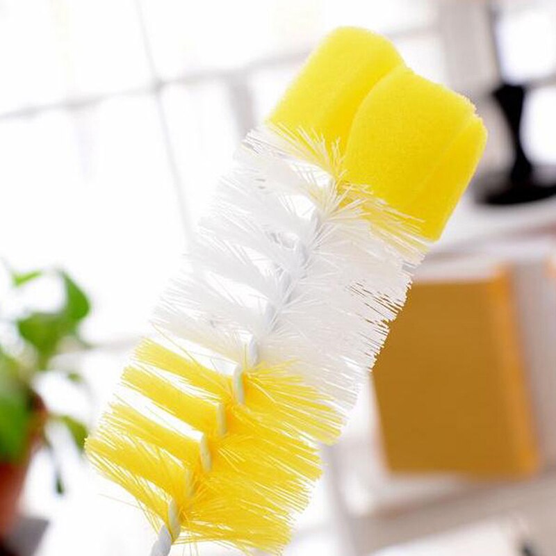 Baby Bottle Brush with Hook to Clean Sponge Head Paper Brush Bottle Packaging Card with Colors Random Q3Z1