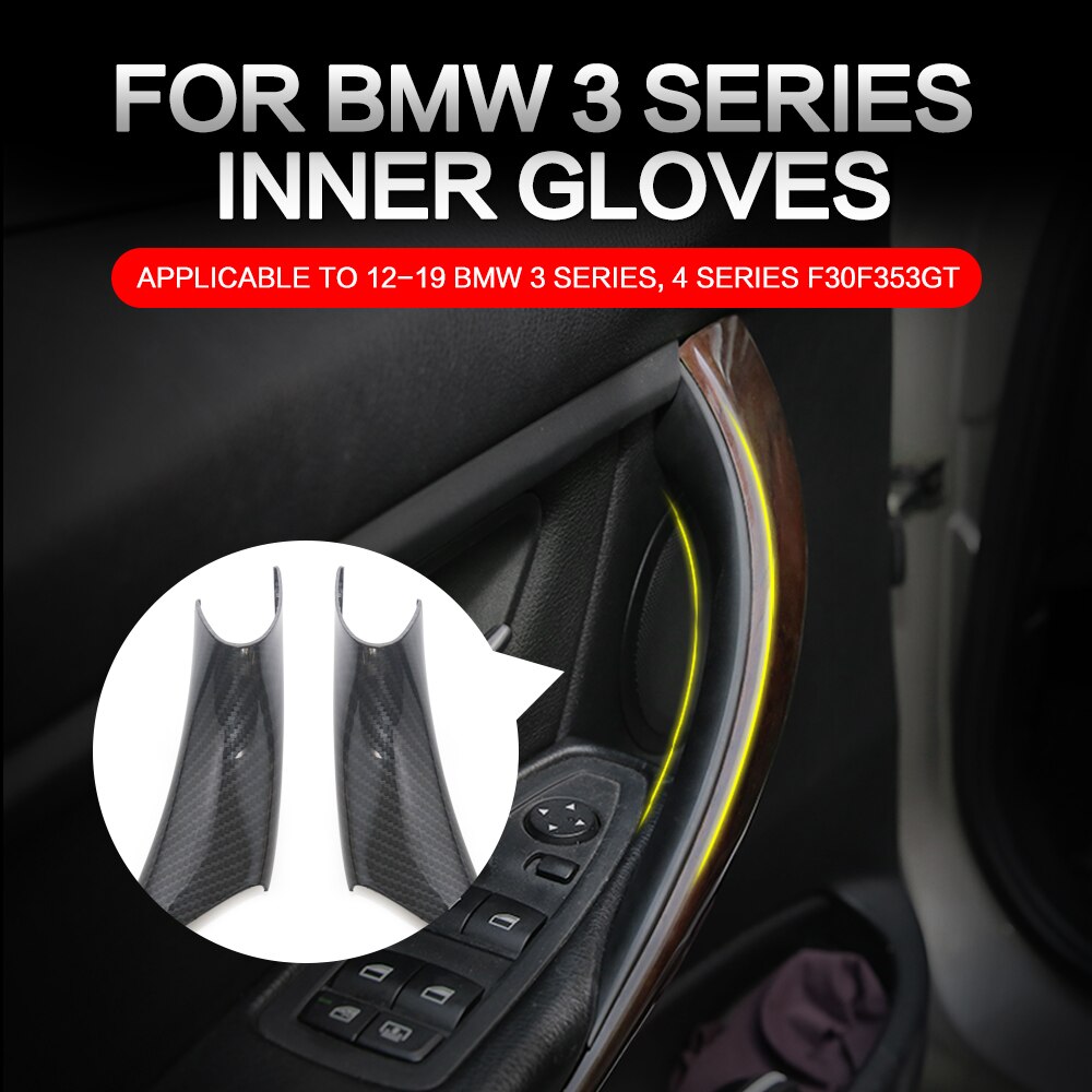 Cubierta de manilla de puerta Interior para coche BMW, embellecedor de molduras para puerta, pegatinas decorativas para BMW Serie 3, 4, 3GT, F30, F32, F34