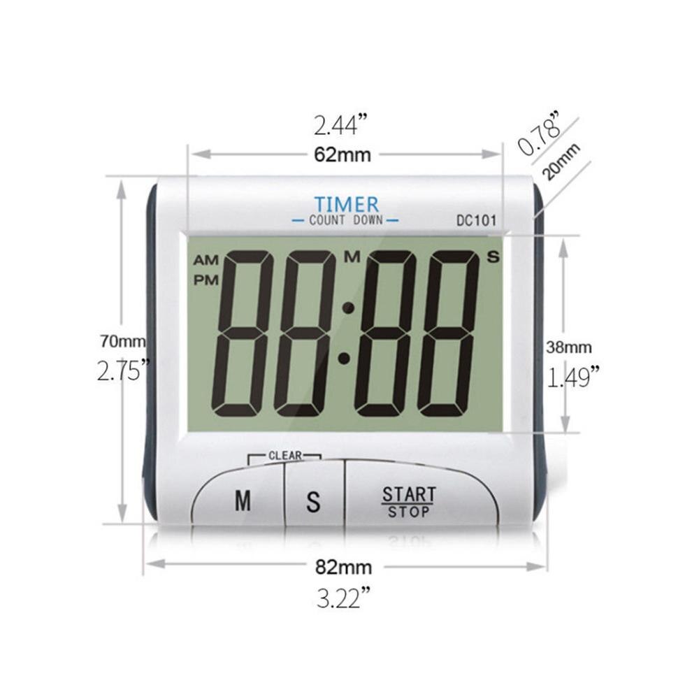 DC101 3-in-1 Digital Timer Large Screen Electronic Countdown Timer Positive Timer Electronic Clock with Magnet Bracket