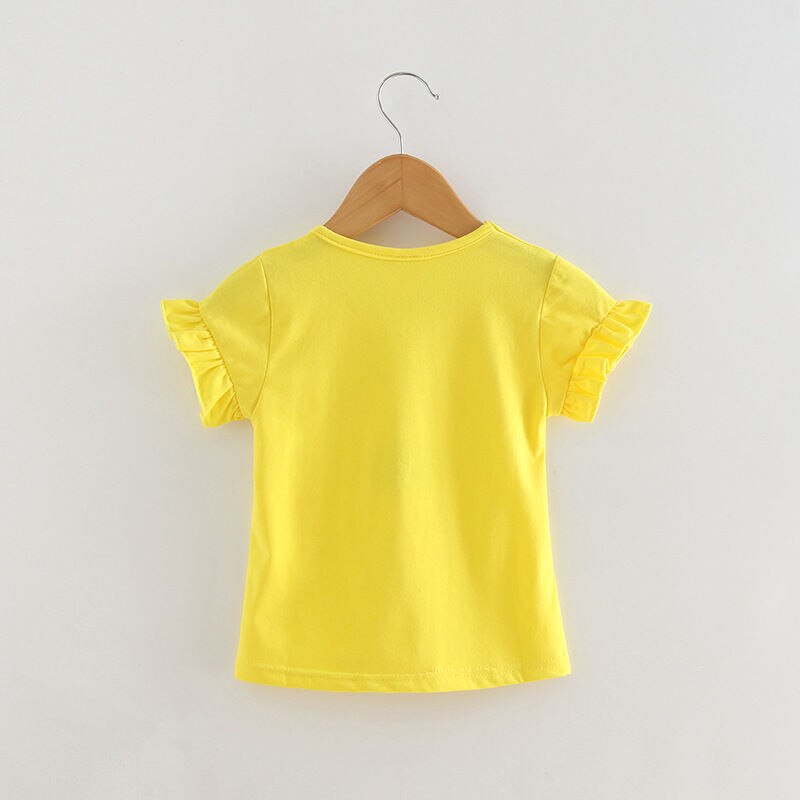 Piger& #39 ; tøj børnetøj populære blomstertoppe kortærmede t-shirt piger& #39 #39 tøj 2 to 7 år gammelt tøj