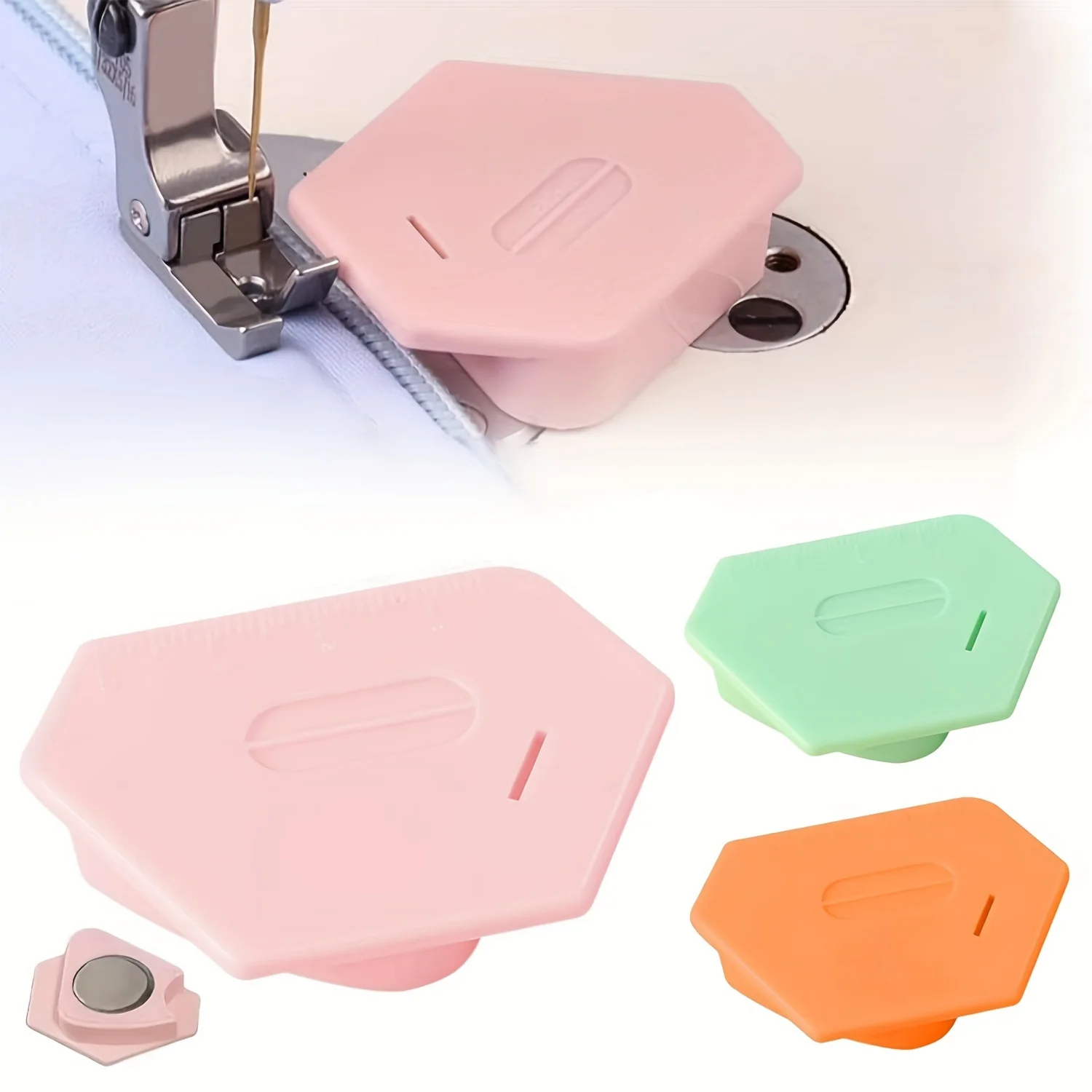 Sewing Magnetic Seam Guide Anti-Slip Grip Sewing Machine Guide Magnets Sewing Machine Attachments Multifunctional Ruler Hemmer