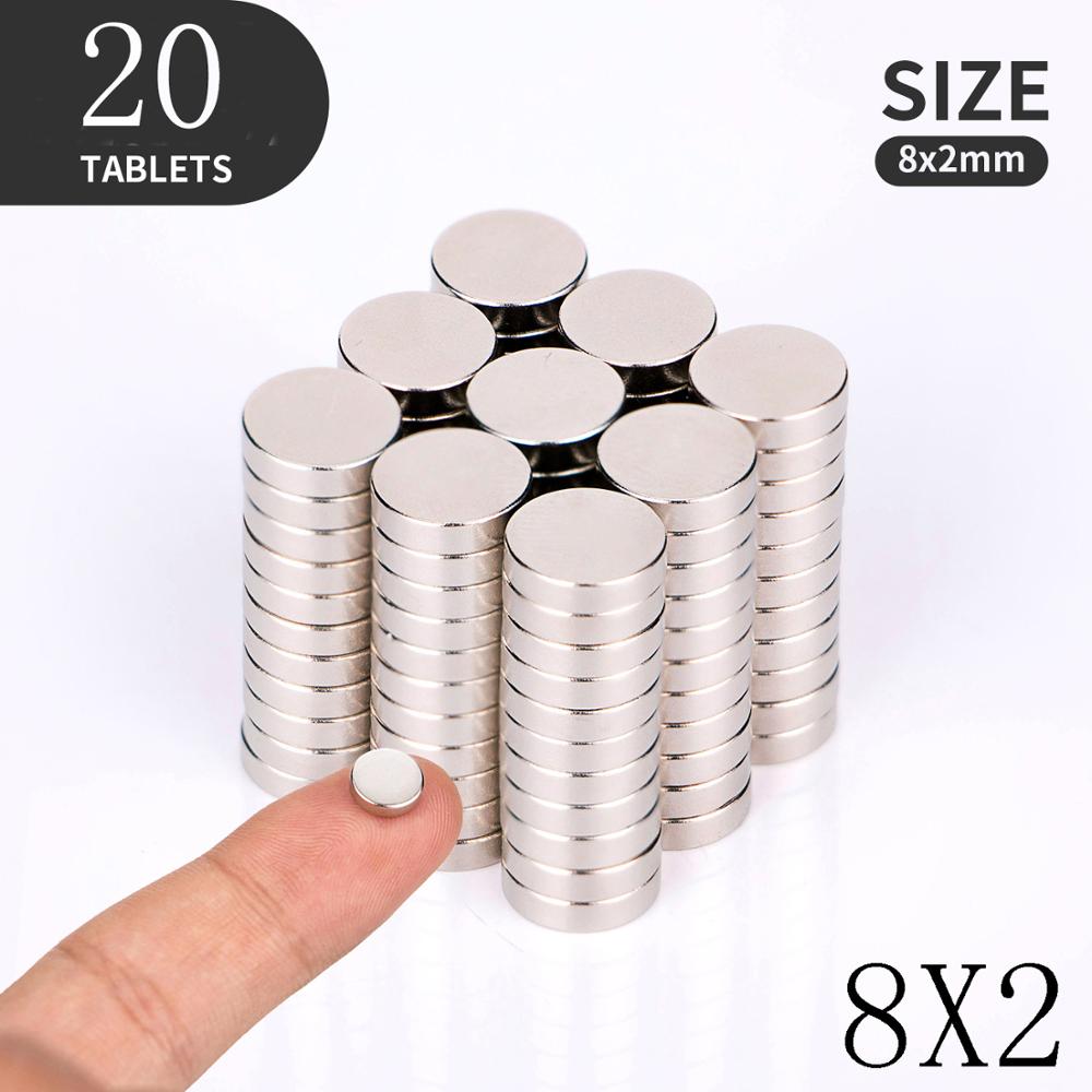 10 16 40PCS/Lot 8x2 10x2 12x2mm Magnet Strong magnets Rare Earth Neodymium Magnet Round Magnet Small Round Magnet: 20pcs(8x2)