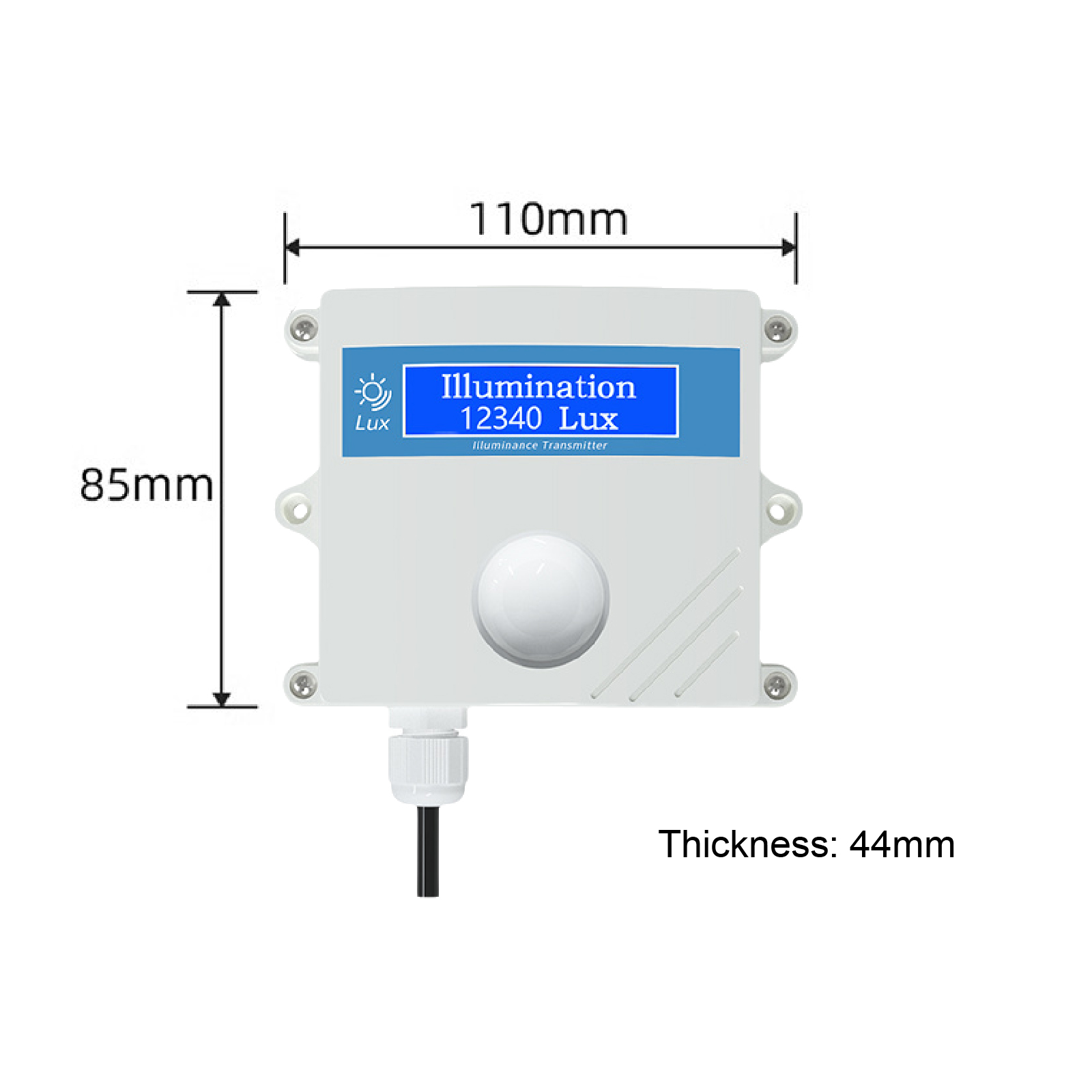 High-Precision Wall-Mounted Ambient Light Sensor Illuminance Meter with Temperature and Humidity Detection for Industrial Use