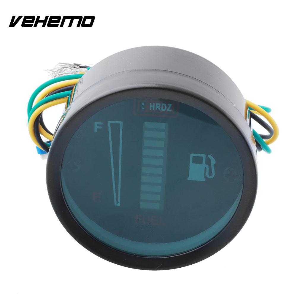 Universal Motor Motorcycle 52mm Fuel Meter LED Digital Fuel Ratio Level Gauge