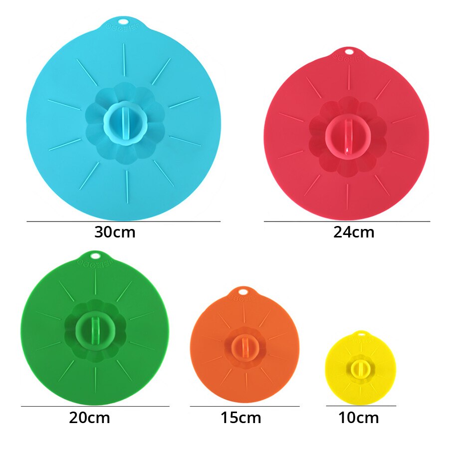 Reusable Silicone Bowl Cover Food Saver Pot Lid Heat Resistant Microwave Cooking Pot Cover Fresh Keeping Cover Kitchen Gadgets: 5pcs Colourful