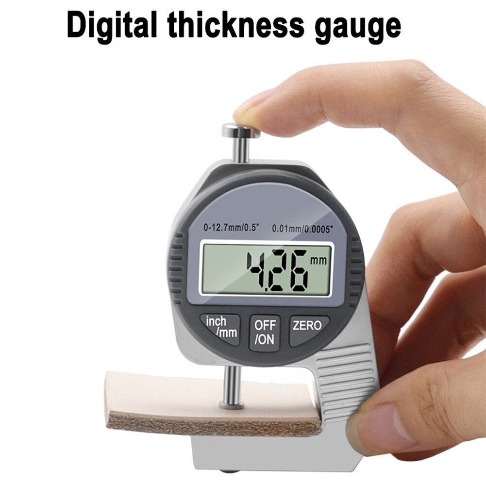 0.5inch 12.7mm Paper Mini Micrometer 0.0005inch 0.01mm Thickness Gauge Electronic Fabric Digital Display Film Measuring Tool