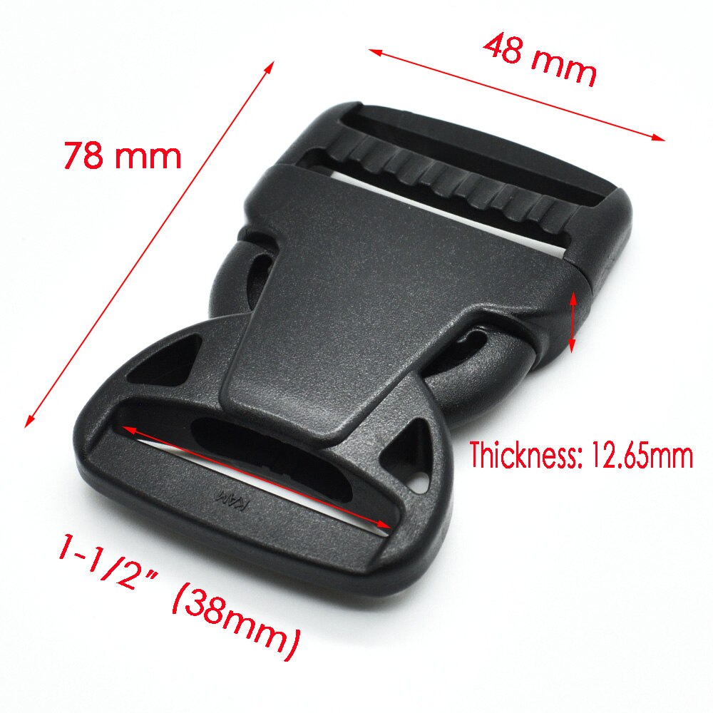 1pcs/pack Plastic Side Release Buckle Belt Buckle Package accessories Ribbon Slider Dog Collar Black
