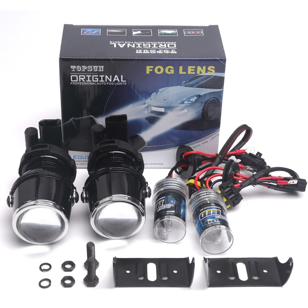 Auto Styling Xenon H3 Mistlamp Hid Lamp Projector Lens Rijden Lampen Voor Auto Koplamp Hid Xenon Projector Lens Kit 6000K