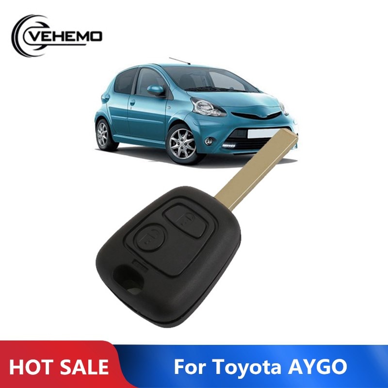 Vehemo Auto 2 Knoppen Flip Afstandsbediening Sleutelhangers Geval Shell Vervanging met Mes Voor Toyota AYGO Accessoires