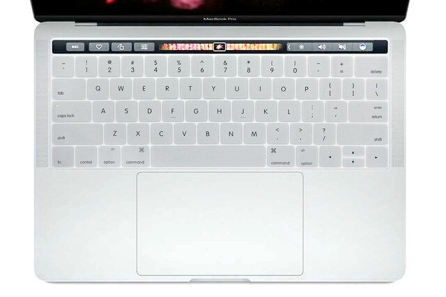Silicone Keyboard cover Protector for MacBook Pro with Touch Bar Version / Model A1706 A1707 A1989 A1990 13 15: Silver