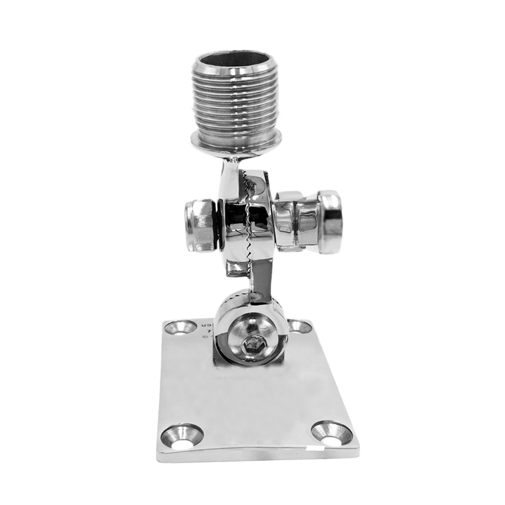 Marine Radio VHF Antenna Adjustable Base Mount for Boats - 316 Stainless Steel