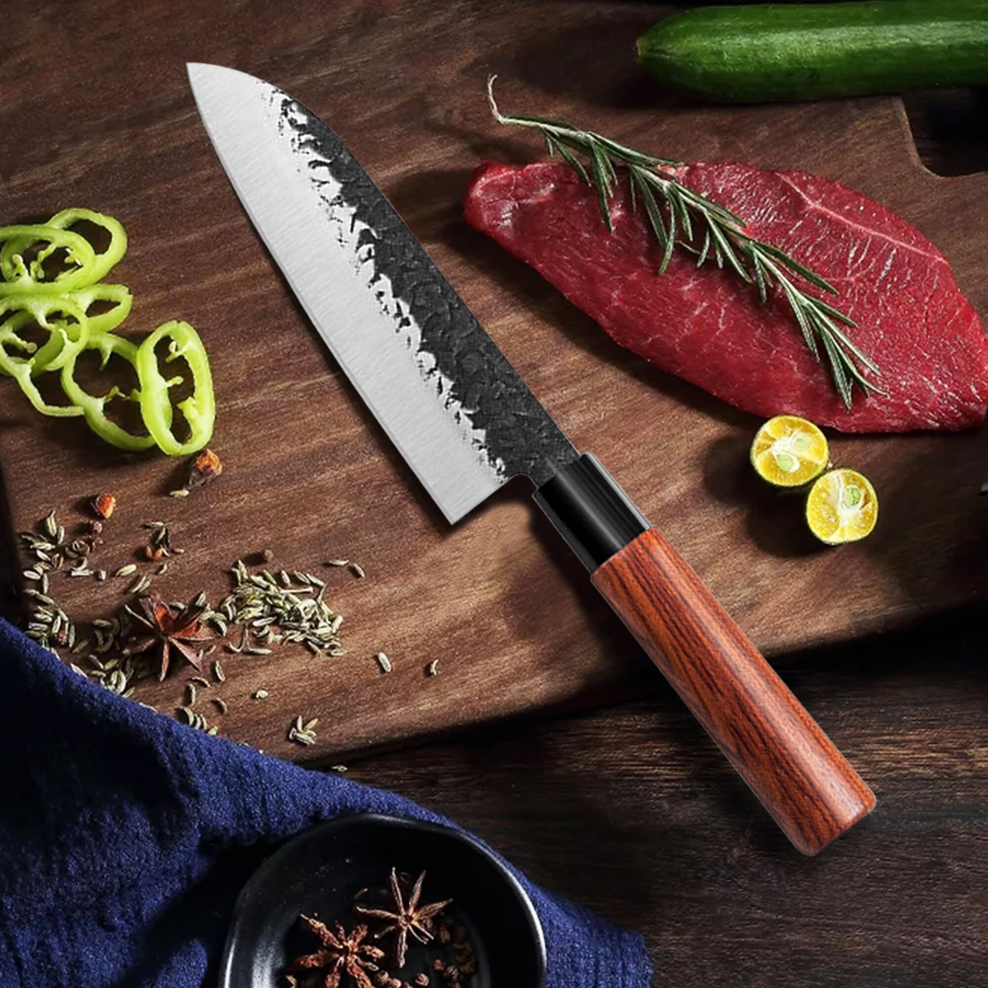 4pcs Hand-forged Japanese Knife Set Chef Knife Sushi Sashimi Salmon Fillet Knife Set Stainless Steel Kitchen Cooking Tools