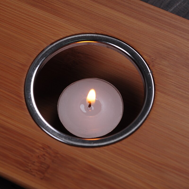 Bambu te värme spis bas kung fu te set te infusers varm hylla ljushållare eterisk olja arom lampa ljusfot