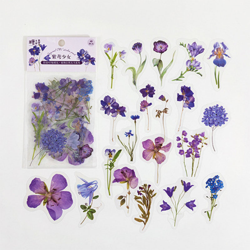 40 stk/pose plante naturlig blomst serie dekorativ dagbog klistermærke scrapbog planlægger dekorativt brevpapir klistermærke til håndkonto