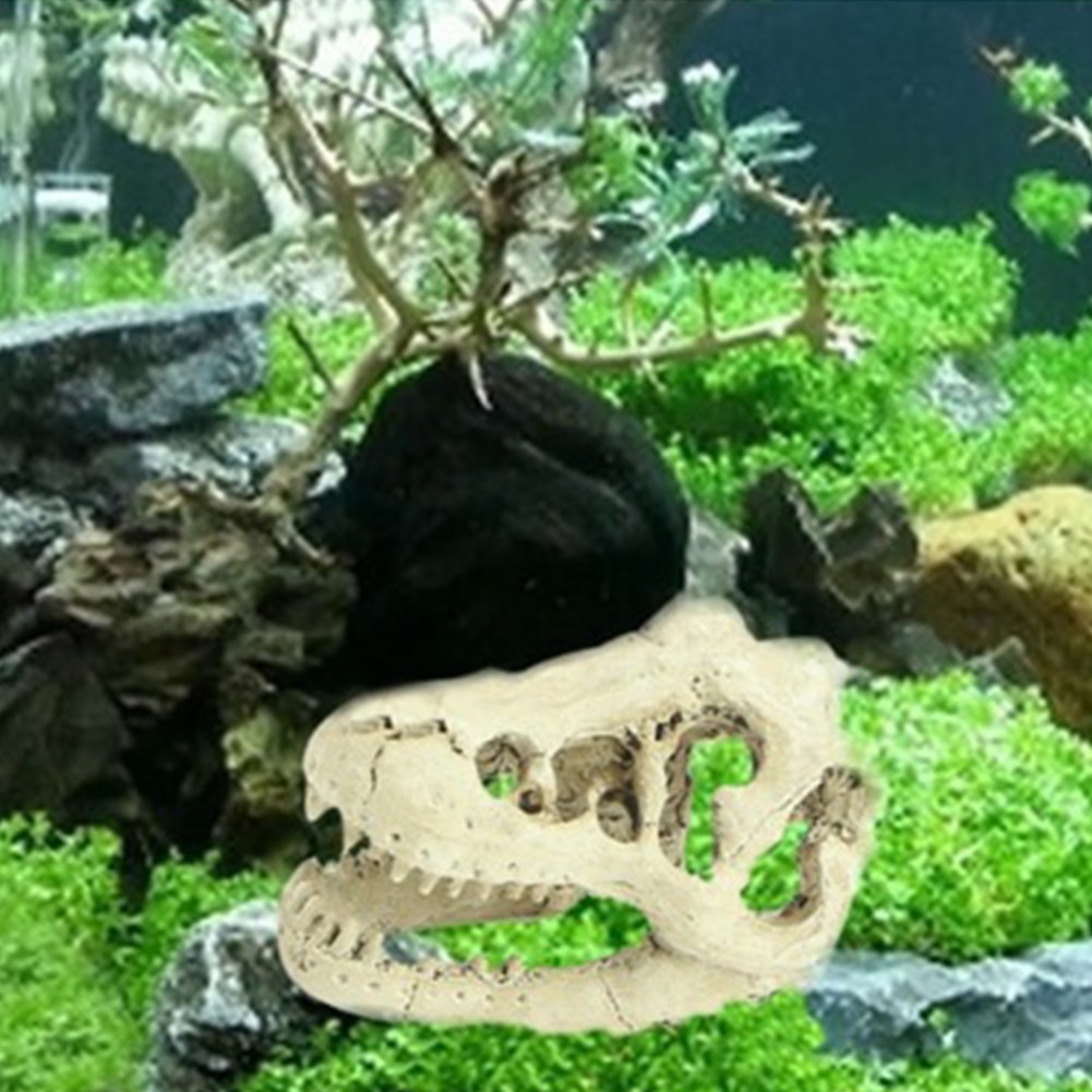 Crocodile Skull Fish Tank Cave Reptile Decoration Aquarium Ornament Halloween