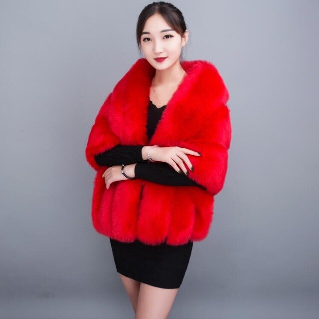 JaneVini Weiß Winter Braut Pelz Faux wickelt Frauen Warme Tücher Mäntel Hochzeit Mantel Jacken für Abend Party Etole Mariage: verrotten