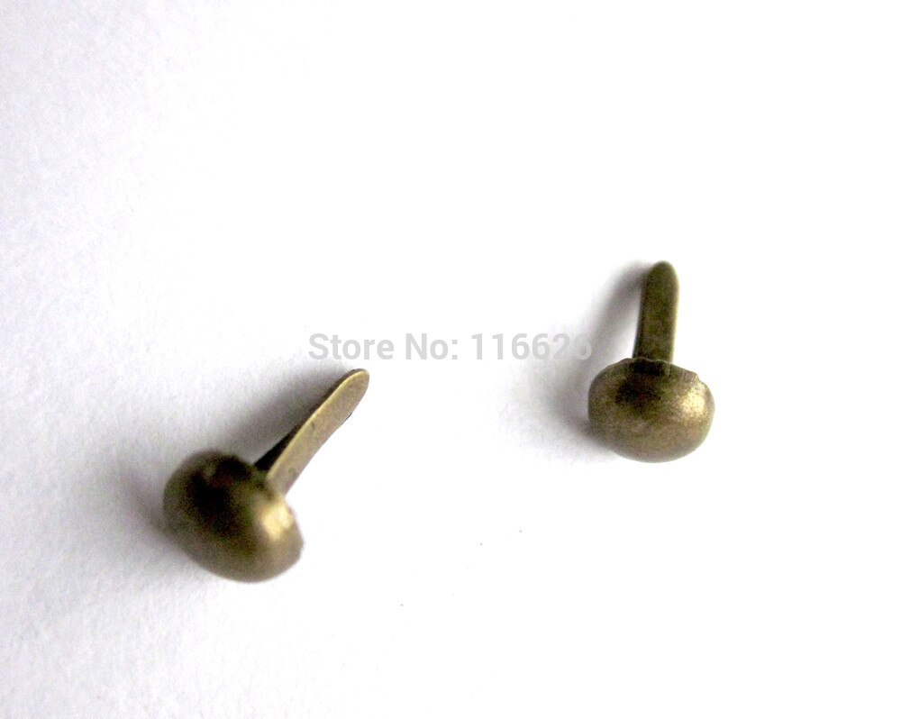 500 stks/partij antiek messing mini diy metalen nail brads dia 4.5mm plated iron fixing embellishments