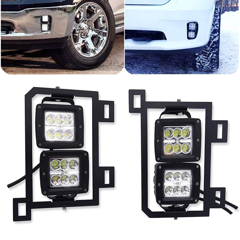 LED Fog Light Front- Bumper Mounting Brackets for Dodge Ram 1500 for 3 Inches LED Light Cubes