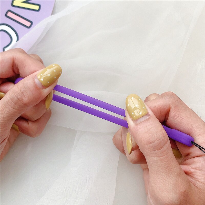 Liquid Silicone String Wrist Lanyard for Keys Mobile Strap Phone Charm for iPhone 11 Pro Max Samsung ID Card Keycord Keychain