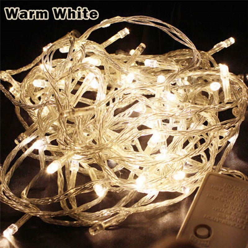 20M 200LEDs LED String Light AC220V AC110V 9 Colors Festoon lamps Waterproof Outdoor Garland Party Christmas Decoration: Warm White / 20M (US 110V)