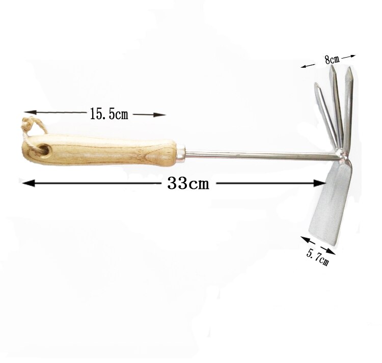 Small Hand Digger and Hoe Combo,wooden Handle,