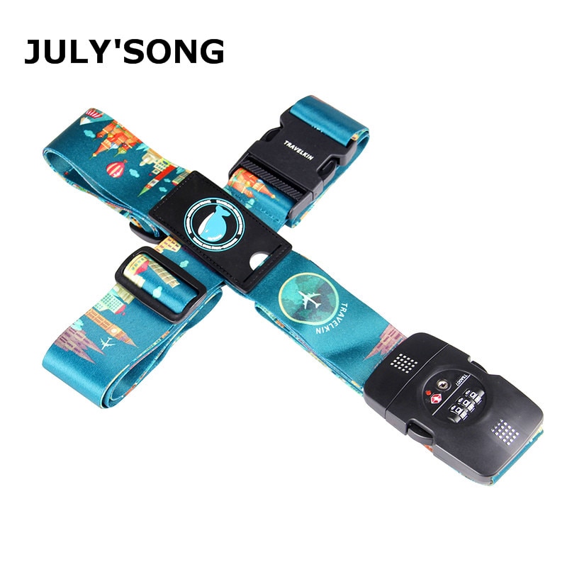 JULY'S SONG 3 chiffres mot de passe serrure réglable sangle de bagages valise de voyage bande ceinture sangle de bagages adapté pour 20-32 ''ceinture de valise