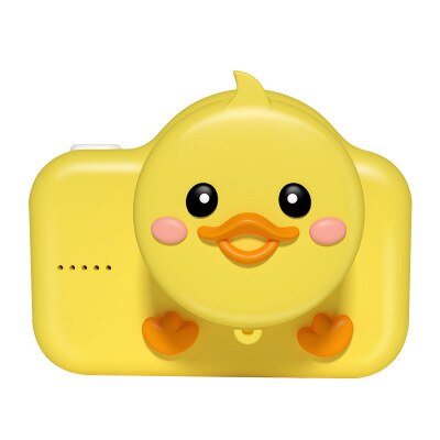 Mini cute cartoon children camera 20MP 2.0inch IPS Color screen Front rear dual camera great for children birthday: Duck without card